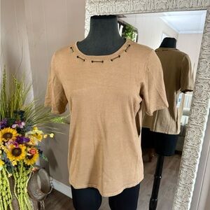 Nancy Bolen • Silk Blend Chain Detail Blouse
